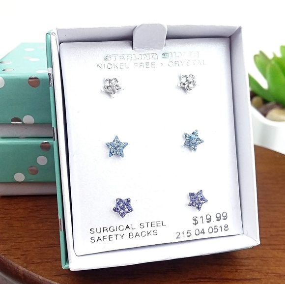 Jewelry - Sterling Silver Star Crystal Earring Gift Set, Nwt